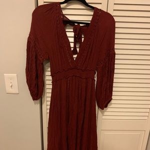 Free People Long Sleeve Maxi Dress - Small